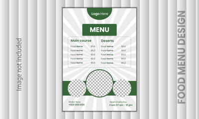 Unique and attractive food menu design template