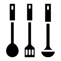 kitchen utensils glyph