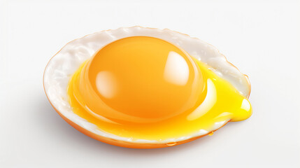 Raw egg with a bright yolk on a transparent background