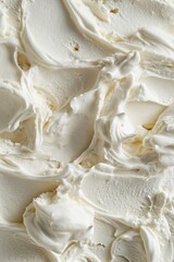 Close-up of textured white vanilla flavored ice cream. The perfect refreshing summer treat