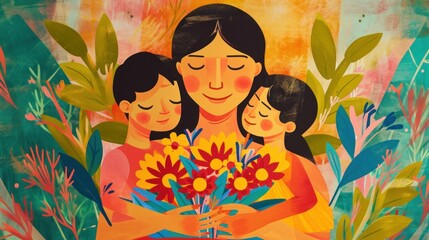 Warm wishes to a wonderful mom and her happy little ones.