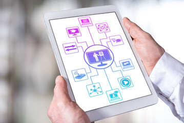 Online school concept on a tablet