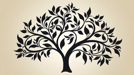 Obraz premium Black tree silhouette isolated, background, black tree clip art