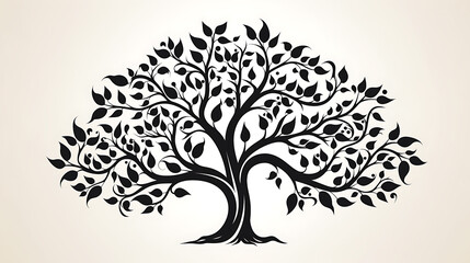 Obraz premium Black tree silhouette isolated, background, black tree clip art