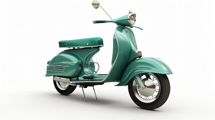 Green vintage scooter