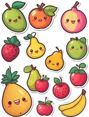 Illustration Decor Various Cartoon Fruit 