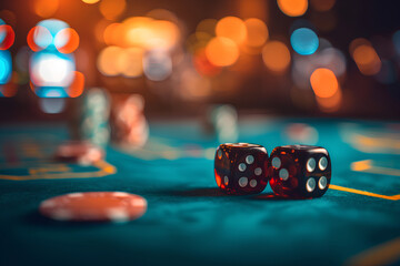 dice onto a casino table