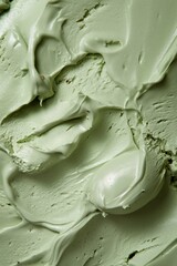 Obraz premium Close-up of textured green pistachio flavored ice cream. The perfect refreshing summer treat