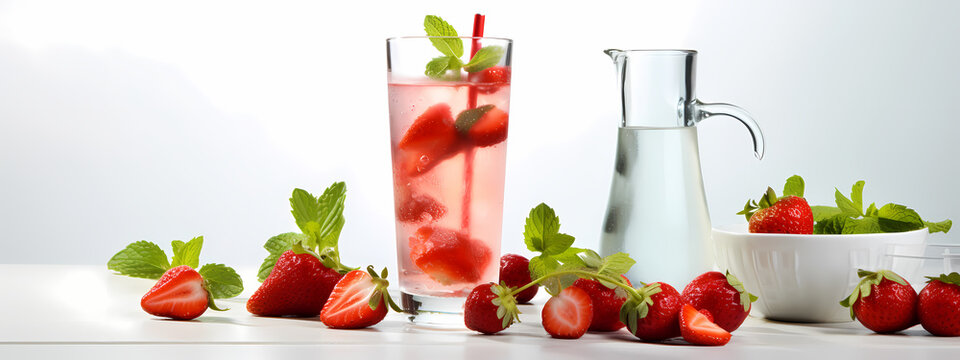 Sparkling Seduction: Strawberry-Mint Cocktail Delight