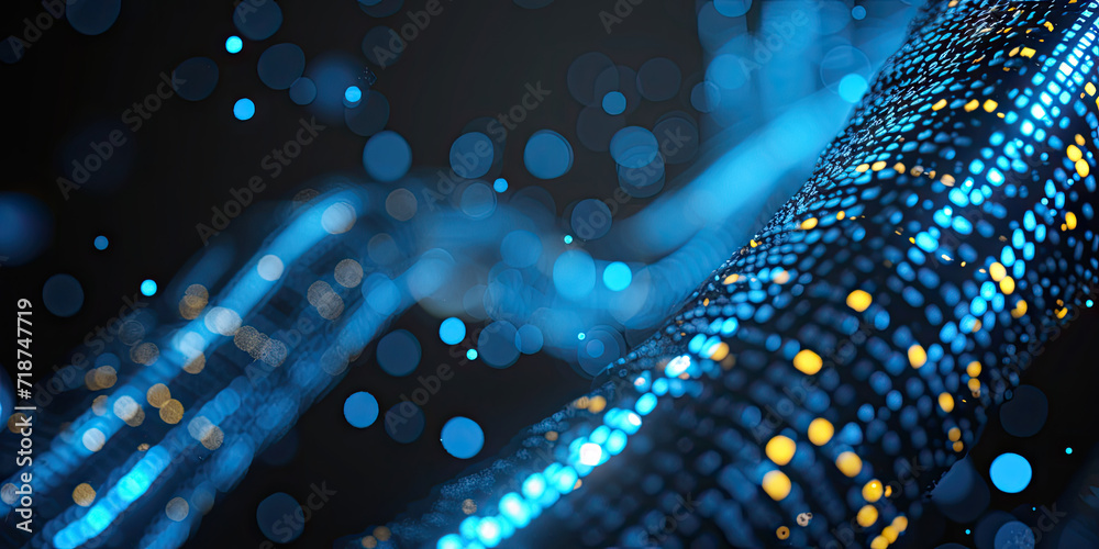 Poster futuristic data stream, digital flow. dynamic pattern with power rays and light.data transferring. i