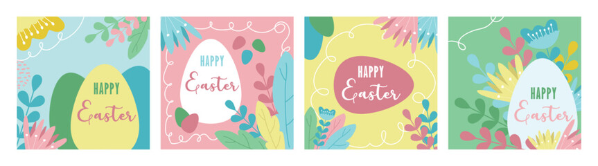 Set of Easter cards. Happy Easter cards. Easter eggs