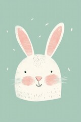 A fluffy bunny with big, friendly eyes for a joyous touch.