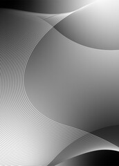 Abstract background vector grey, dark with dynamic waves for business. Futuristic technology backdrop with network wavy lines. Premium template with stripes and gradient mesh for banner or poster