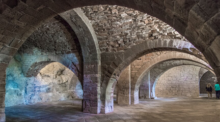 Crypte du panthéon d'Aragon à San Juan de la Peña, Huesca, Espagne