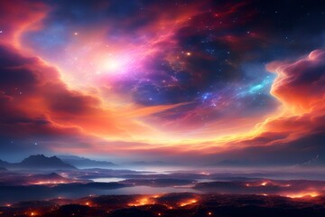 Fototapeta premium Milky Way winds in the night sky