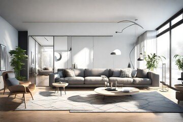 Obraz na płótnie Canvas modern living room. AI generated