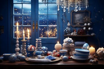 The Splendor of Hanukkah: A Night Sky Illuminated with Festive Joy - obrazy, fototapety, plakaty