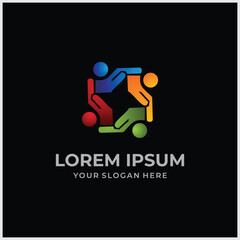 logo icon vector illustration people family together human unity chat bubble,organization logo etc