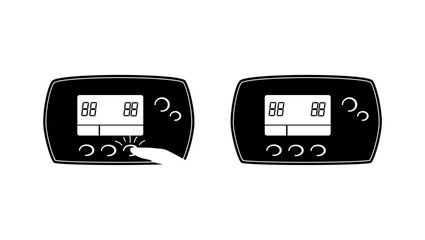 thermostat sign, black isolated silhouette