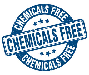 Fototapeta premium chemicals free stamp. chemicals free label. round grunge sign