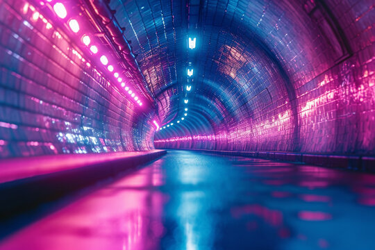 A creative depiction of a road zipping open to reveal a burst of contemporary, electric hues,
