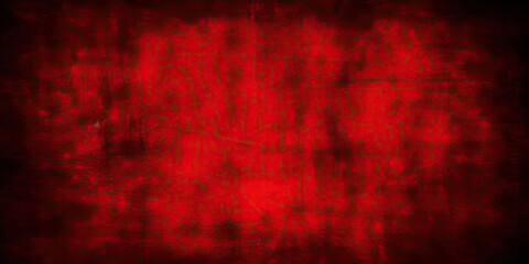Red red textured grunge wall background .Festive glowing blurred texture. red halloween background banner. red vintage wall