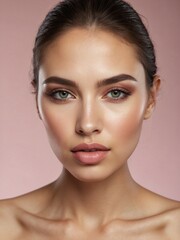 Obraz premium close up portrait of model face done makeup
