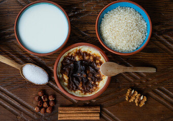 Turkish Rice Pudding (Firin Sutlac), Ottoman Cuisine Hamsikoy Sutlaci Photo, Uskudar Istanbul, Turkey
