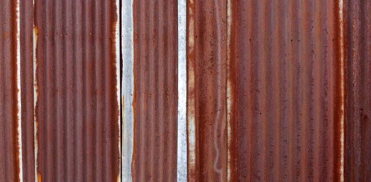Old rusty zinc sheets for textured background.