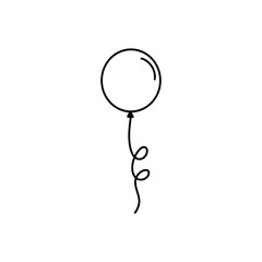 Hand drawn balloon with line string