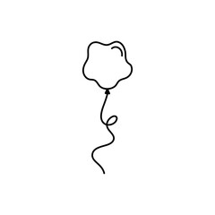 Hand drawn balloon with line string