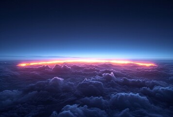 Sky Full of Clouds and the Sun Setting in the West Generative AI