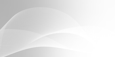 Gray and white abstract background with flowing particles. Digital future technology concept. business background lines wave abstract flowing stripe and curve.