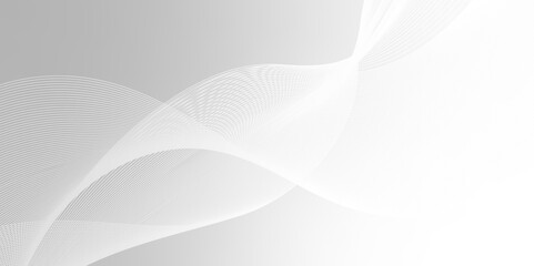 Gray and white abstract background with flowing particles. Digital future technology concept. business background lines wave abstract flowing stripe and curve.
