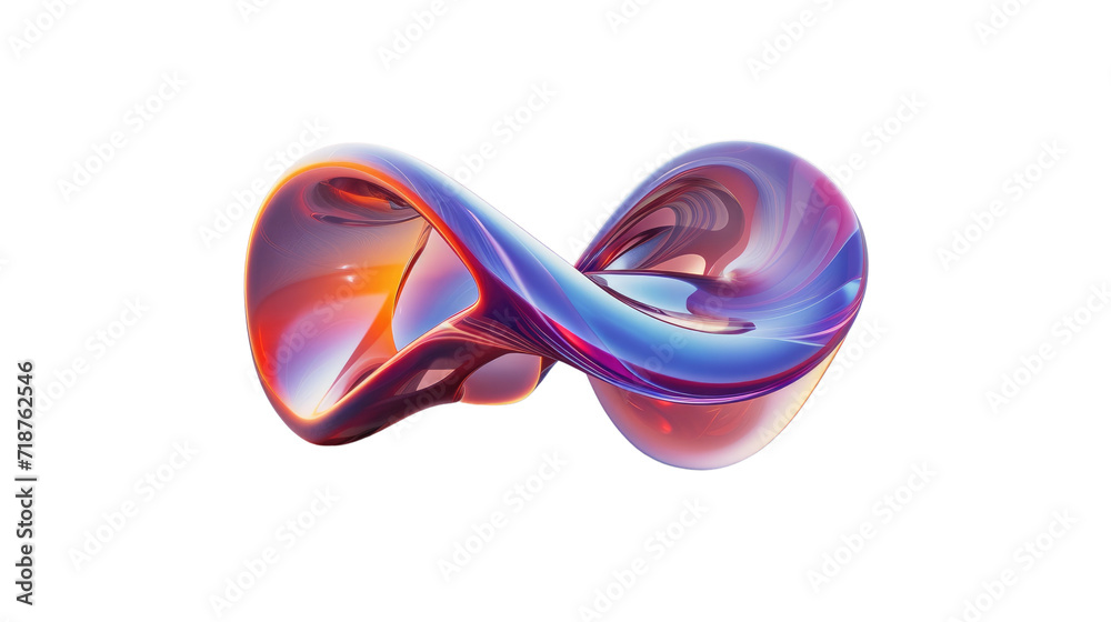 Wall mural 3d object metal shape isolated on transparent background