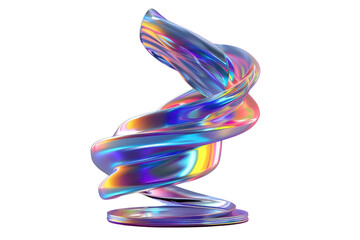 3d object metal shape isolated on transparent background