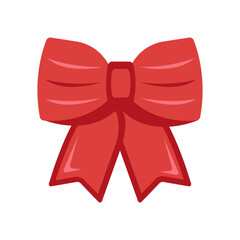 Red bow ribbon. Bowknot for decoration, big set of bowtie.