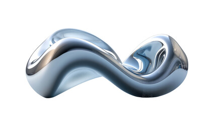 3d object metal shape isolated on transparent background