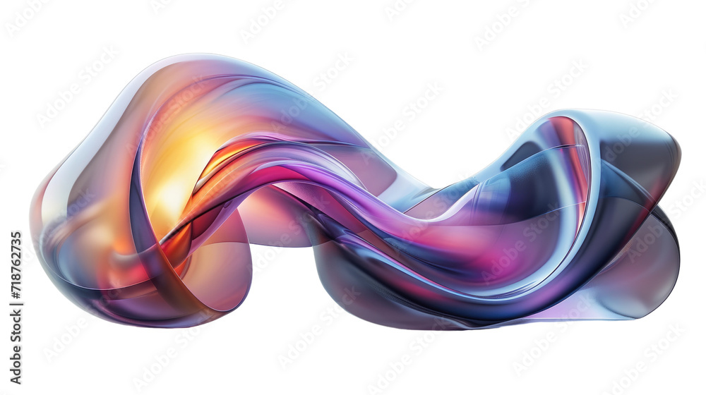 Wall mural 3d object metal shape isolated on transparent background