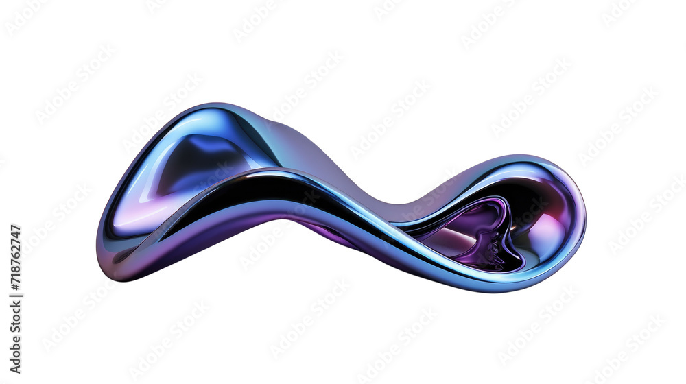 Wall mural 3d object metal shape isolated on transparent background