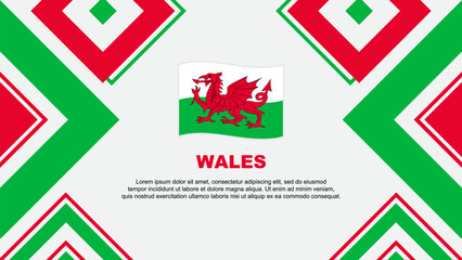 Wales Flag Abstract Background Design Template. Wales Independence Day Banner Wallpaper Vector Illustration. Wales Independence Day