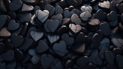 black heart shaped hearts background