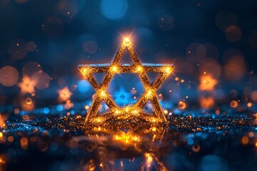 Glowing Star of David: A Sparkling Celebration of Hanukkah Generative AI