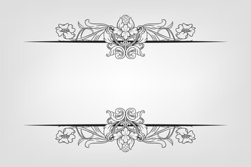 Classical Baroque Filigree Decoration Ornament Vintage Floral Border Style Antique Art Retro