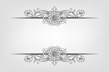 Classical Baroque Filigree Decoration Ornament Vintage Floral Border Style Antique Art Retro