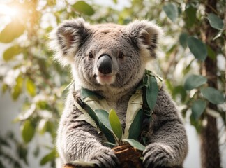 Fototapeta premium Studio Koala Serenity on White