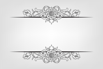Classical Baroque Filigree Decoration Ornament Vintage Floral Border Style Antique Art Retro