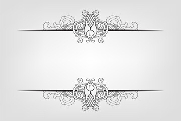 Classical Baroque Filigree Decoration Ornament Vintage Floral Border Style Antique Art Retro