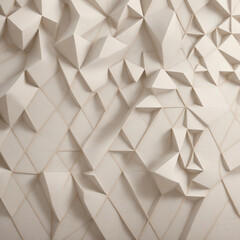 The texture of the wallpaper with a three-dimensional geometric light pattern. Generative AI. Abstract background of white paper triangular shapes. 3d render illustration.