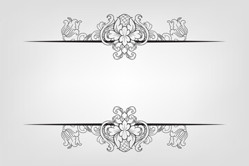 Classical Baroque Filigree Decoration Ornament Vintage Floral Border Style Antique Art Retro